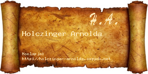 Holczinger Arnolda névjegykártya